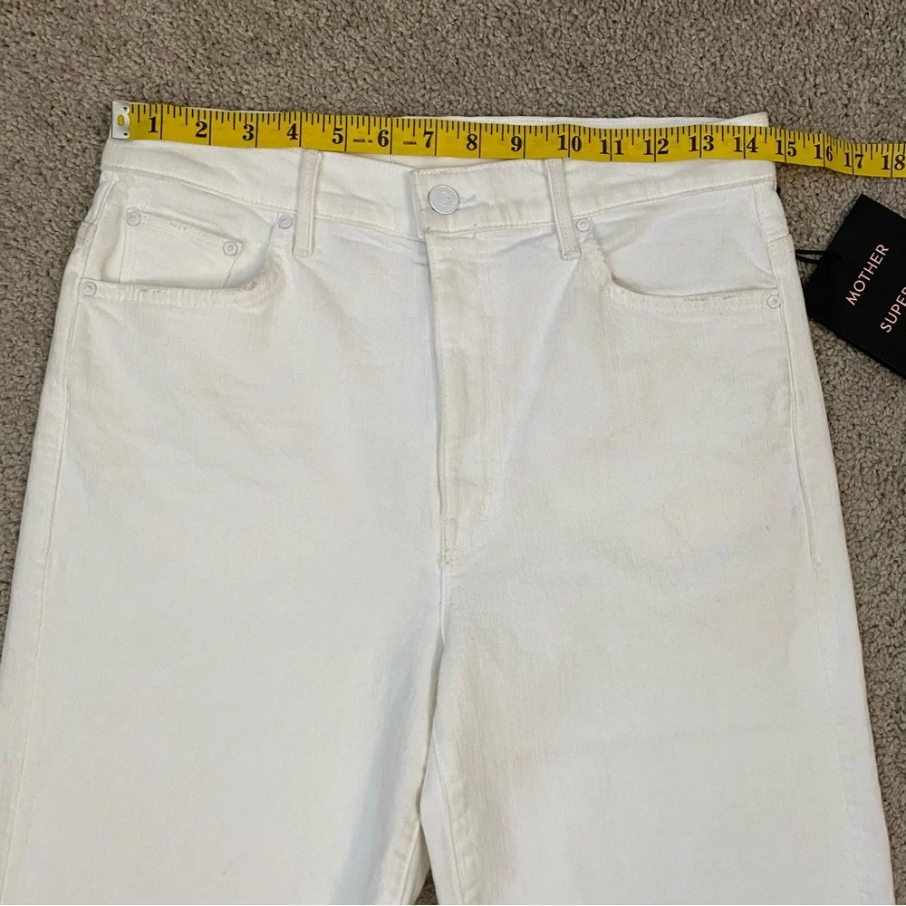 MOTHER White Denim Long Jean Shorts